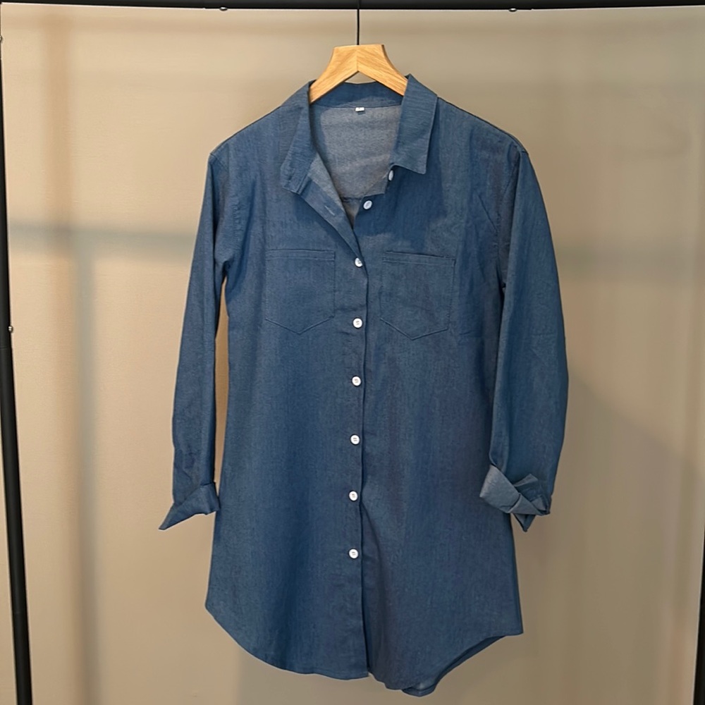 Denim shirt dress